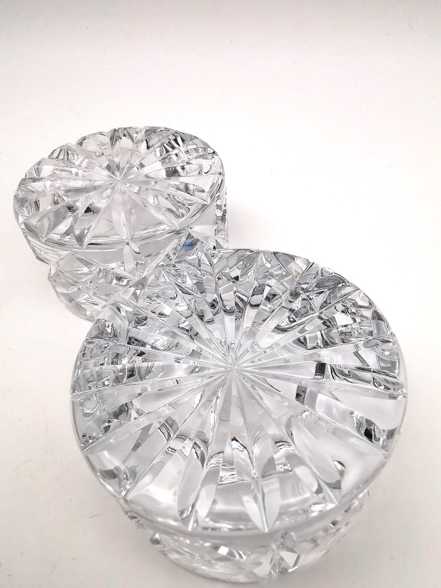 Pair of Vintage Dominion Glass Lead Crystal Heavy Paperweights