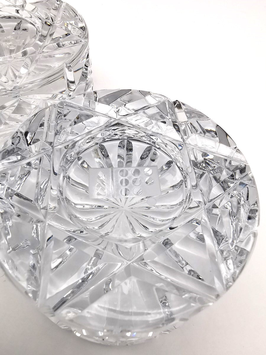 Pair of Vintage Dominion Glass Lead Crystal Heavy Paperweights