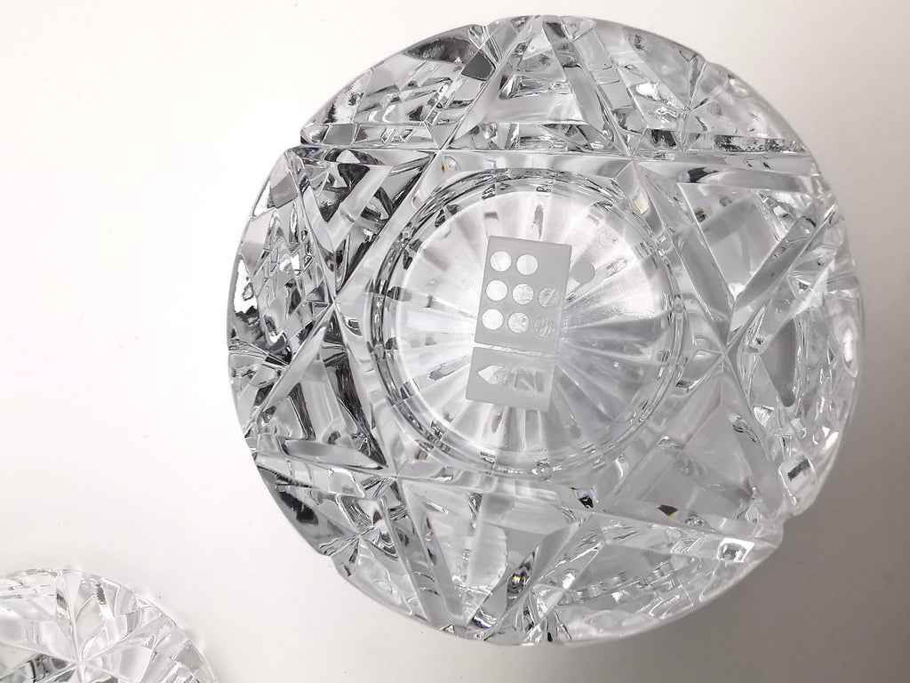 Pair of Vintage Dominion Glass Lead Crystal Heavy Paperweights