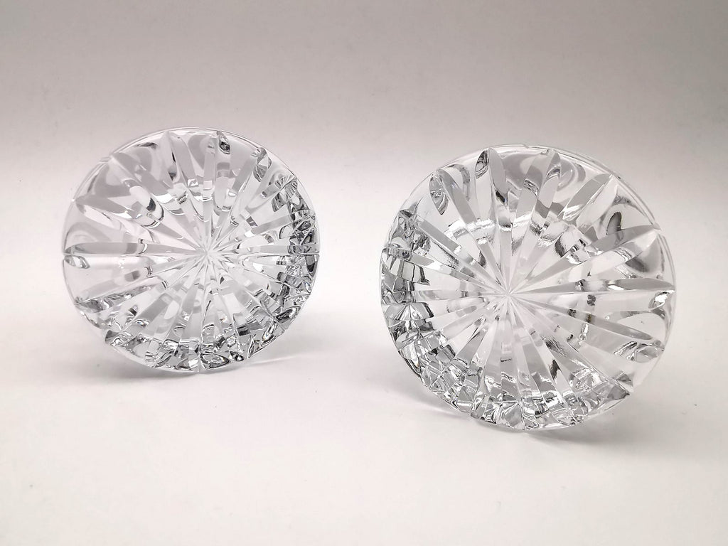 Pair of Vintage Dominion Glass Lead Crystal Heavy Paperweights
