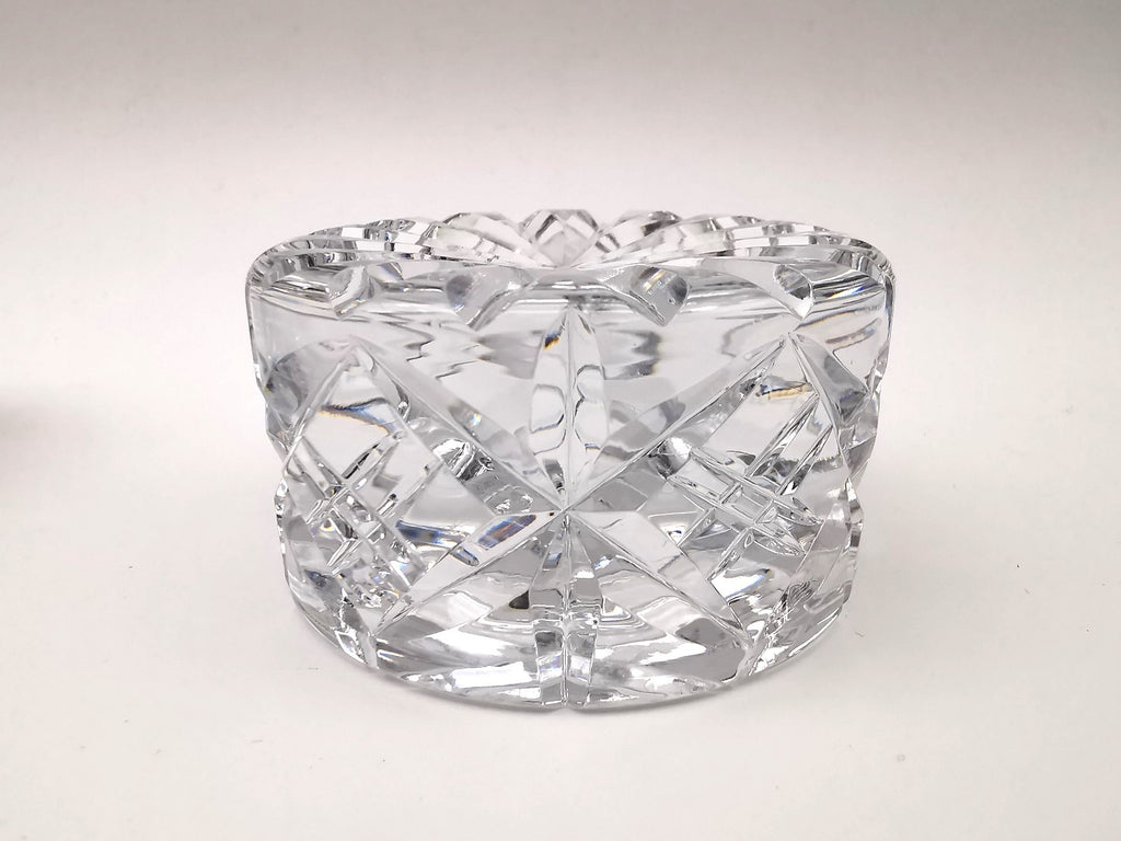 Pair of Vintage Dominion Glass Lead Crystal Heavy Paperweights