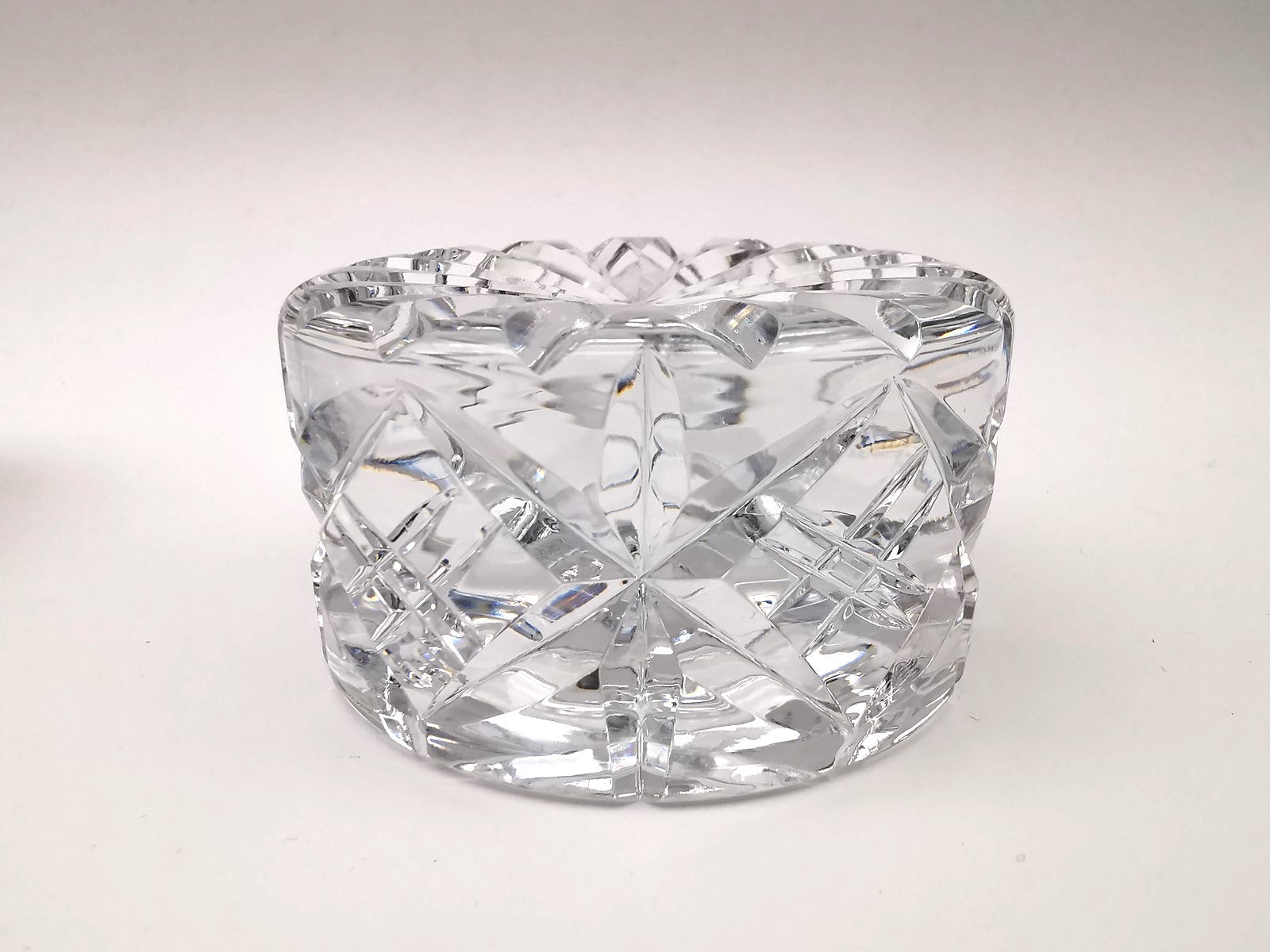 Pair of Vintage Dominion Glass Lead Crystal Heavy Paperweights