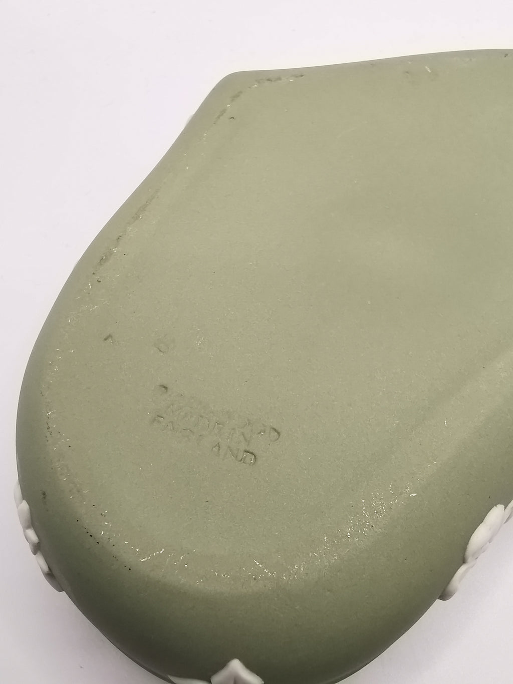 Vintage Wedgwood Sage Green Jasperware Heart Shape Trinket Box
