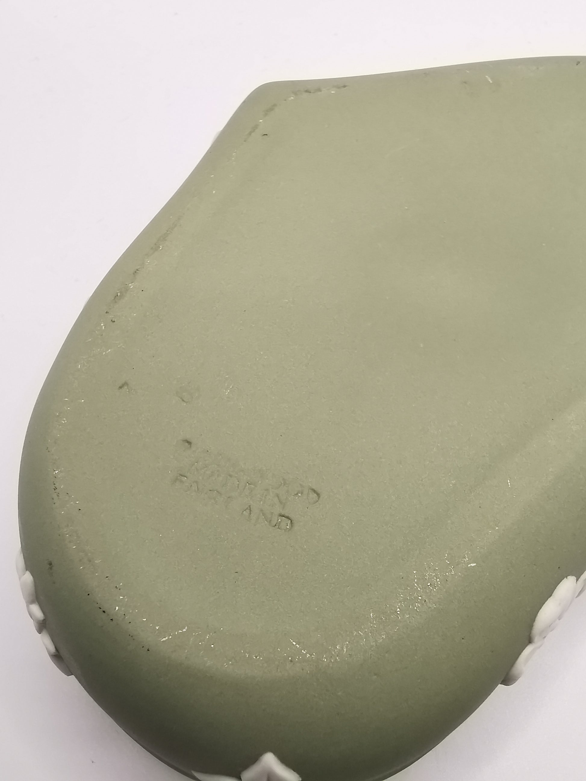 Vintage Wedgwood Sage Green Jasperware Heart Shape Trinket Box