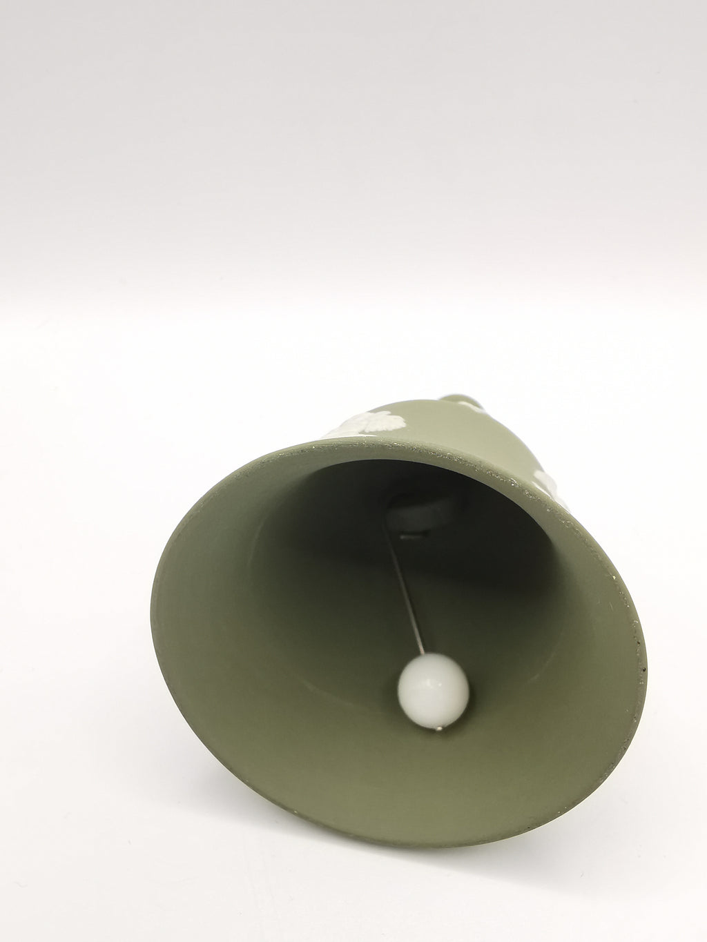 Vintage Wedgwood Sage Green Jasperware Table Bell - 10.5cm Height