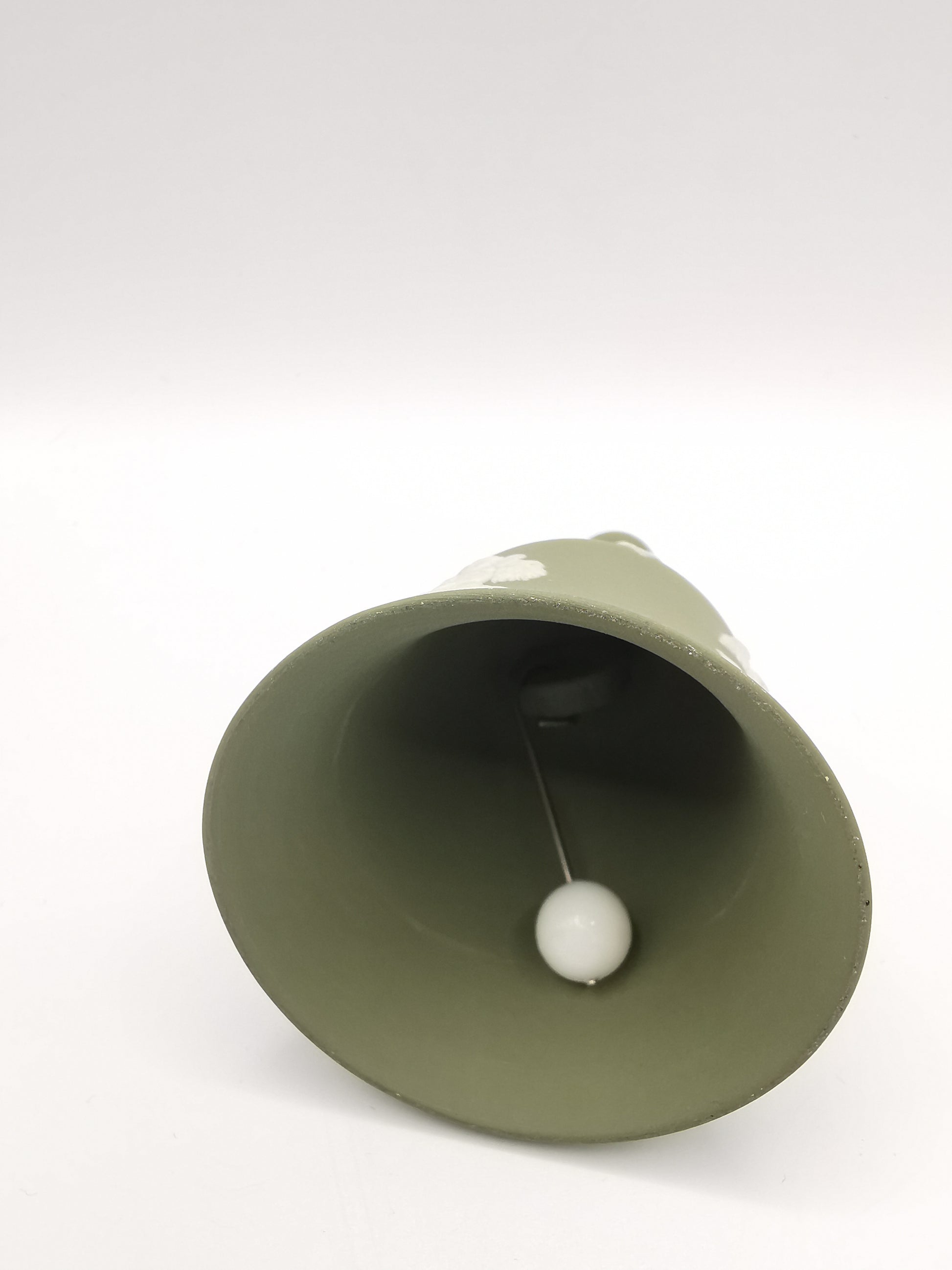 Vintage Wedgwood Sage Green Jasperware Table Bell - 10.5cm Height