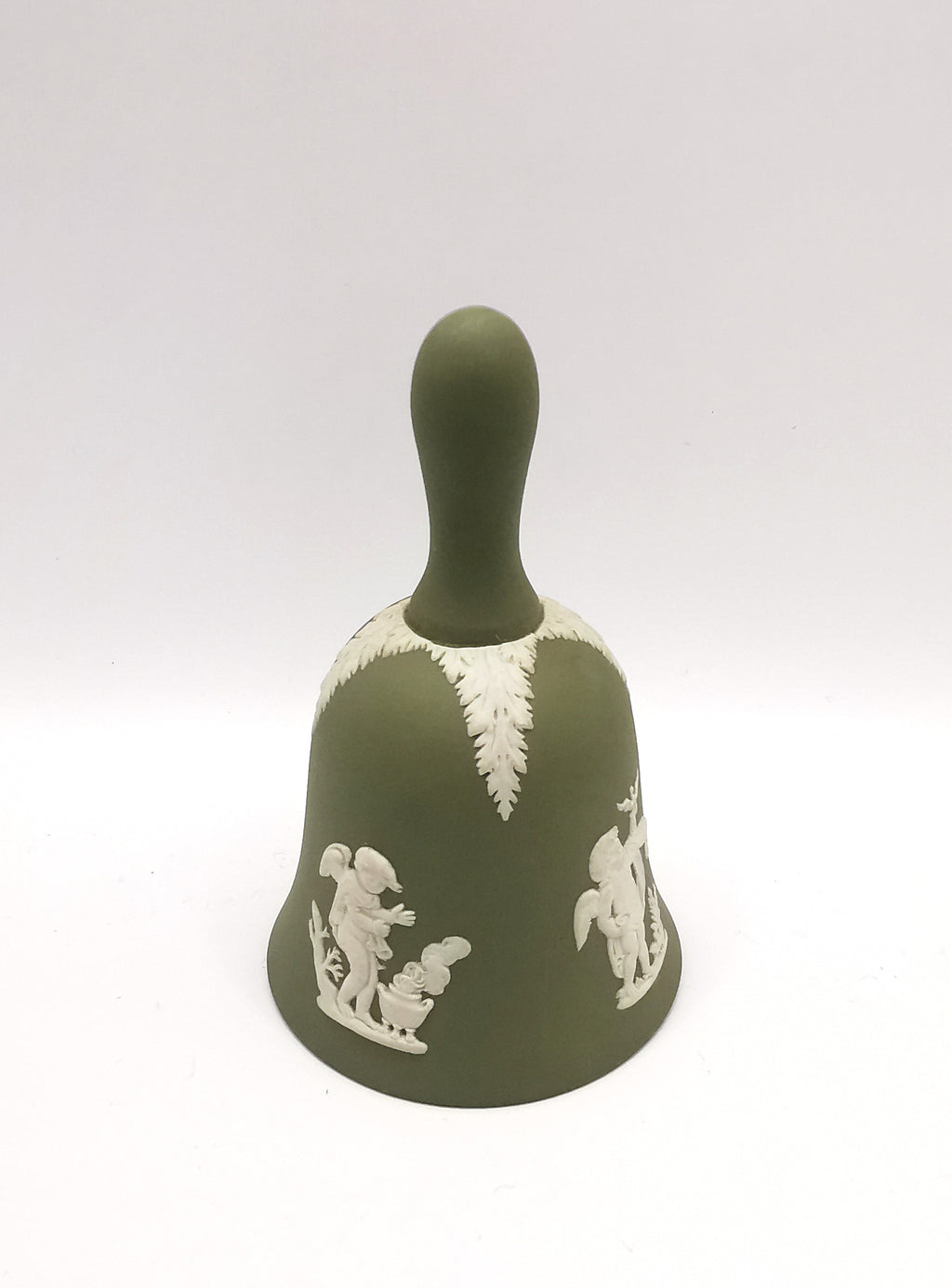 Vintage Wedgwood Sage Green Jasperware Table Bell - 10.5cm Height