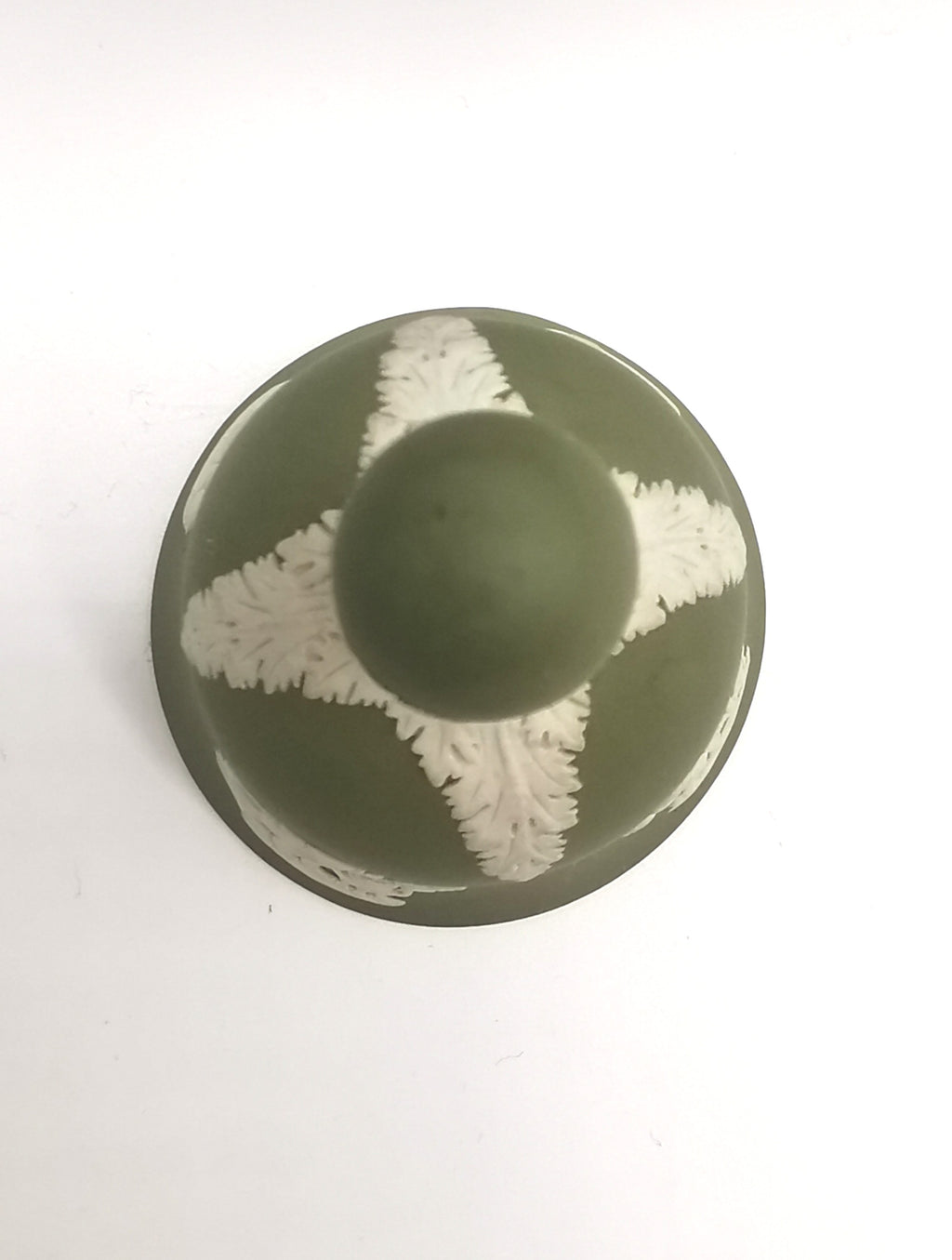Vintage Wedgwood Sage Green Jasperware Table Bell - 10.5cm Height