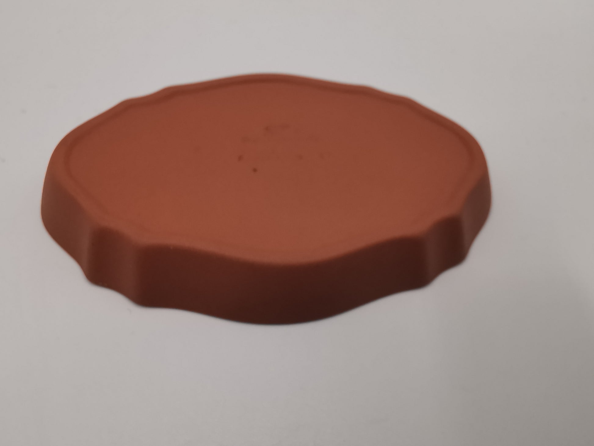 Vintage Wedgwood Terracotta Jasperware Scalloped Oval Pin Dish