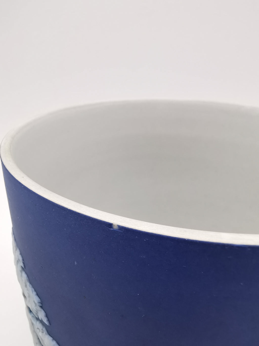 Antique Victorian Wedgwood Cobalt Dark Blue Jasperware Acorn Finial Biscuit Barrel -Jar