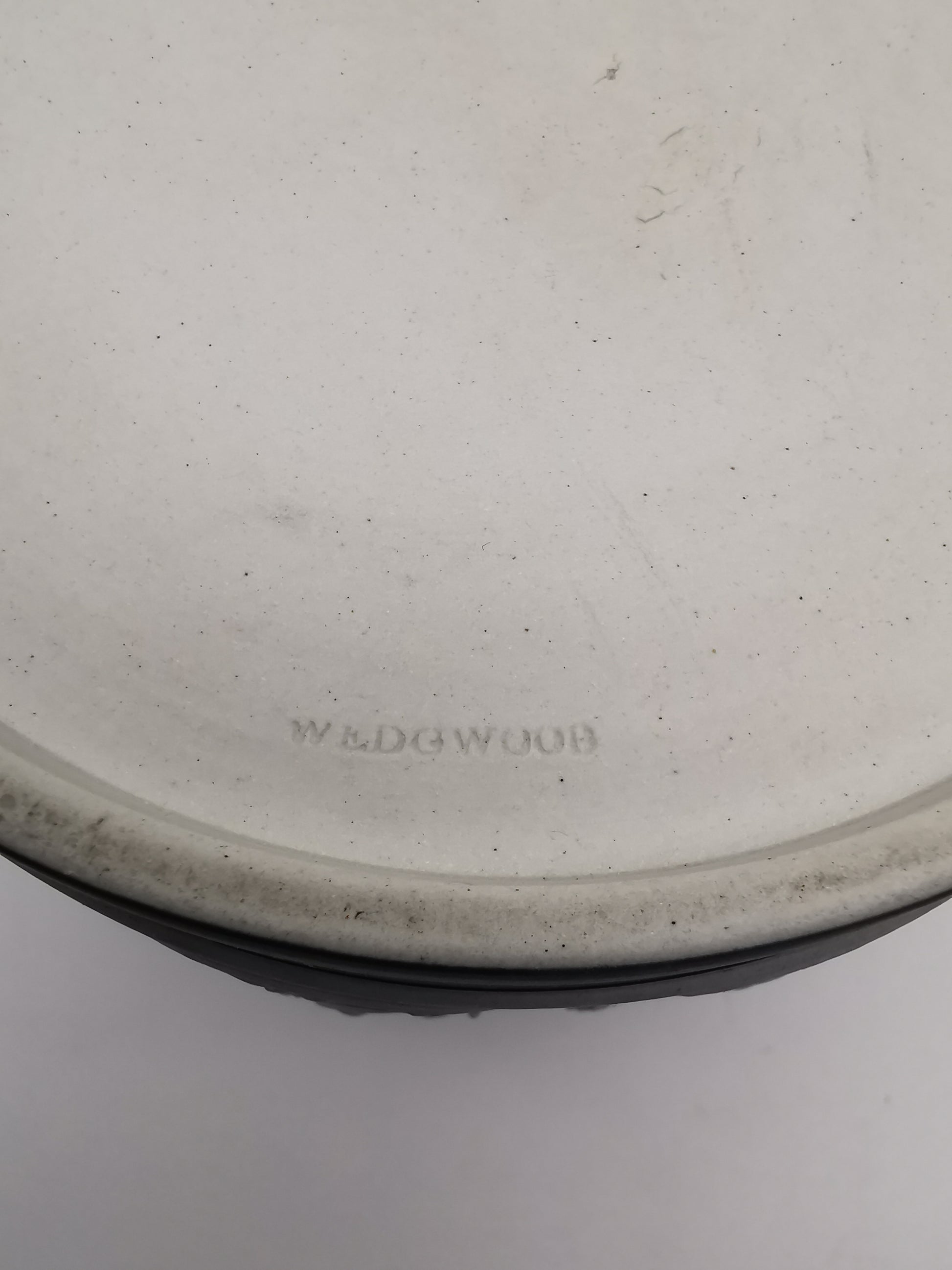 Antique Victorian Wedgwood Cobalt Dark Blue Jasperware Acorn Finial Biscuit Barrel -Jar