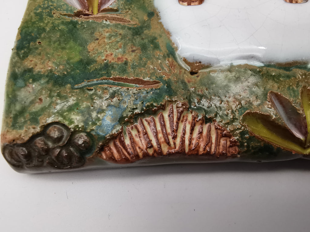 Vintage Portuguese Ceramic Village 3D Wall Plaque by Arcil Lousã, 1991
