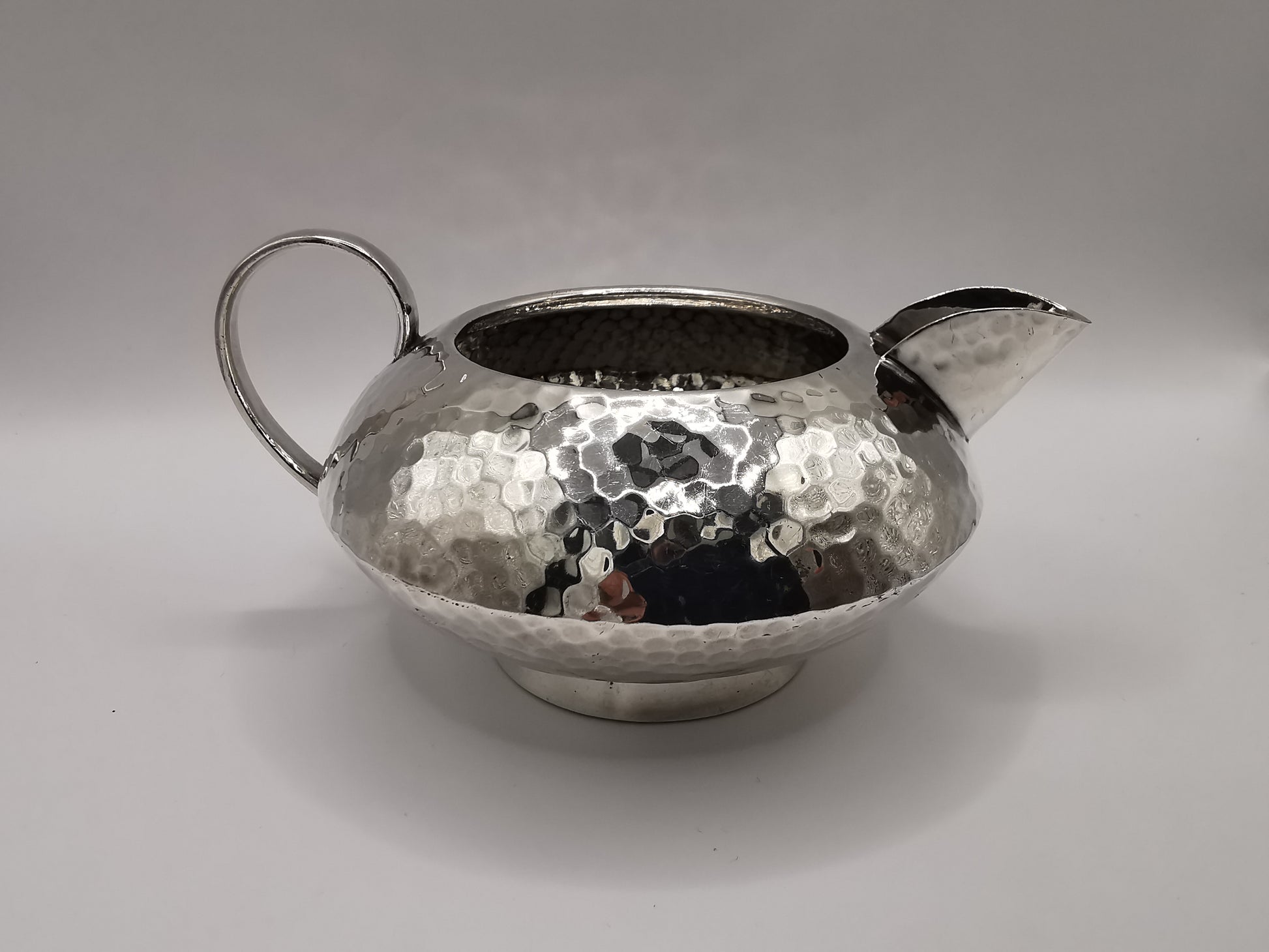 Vintage Hammered Silver Plated Creamer/ Milk jug, marked SM & Co