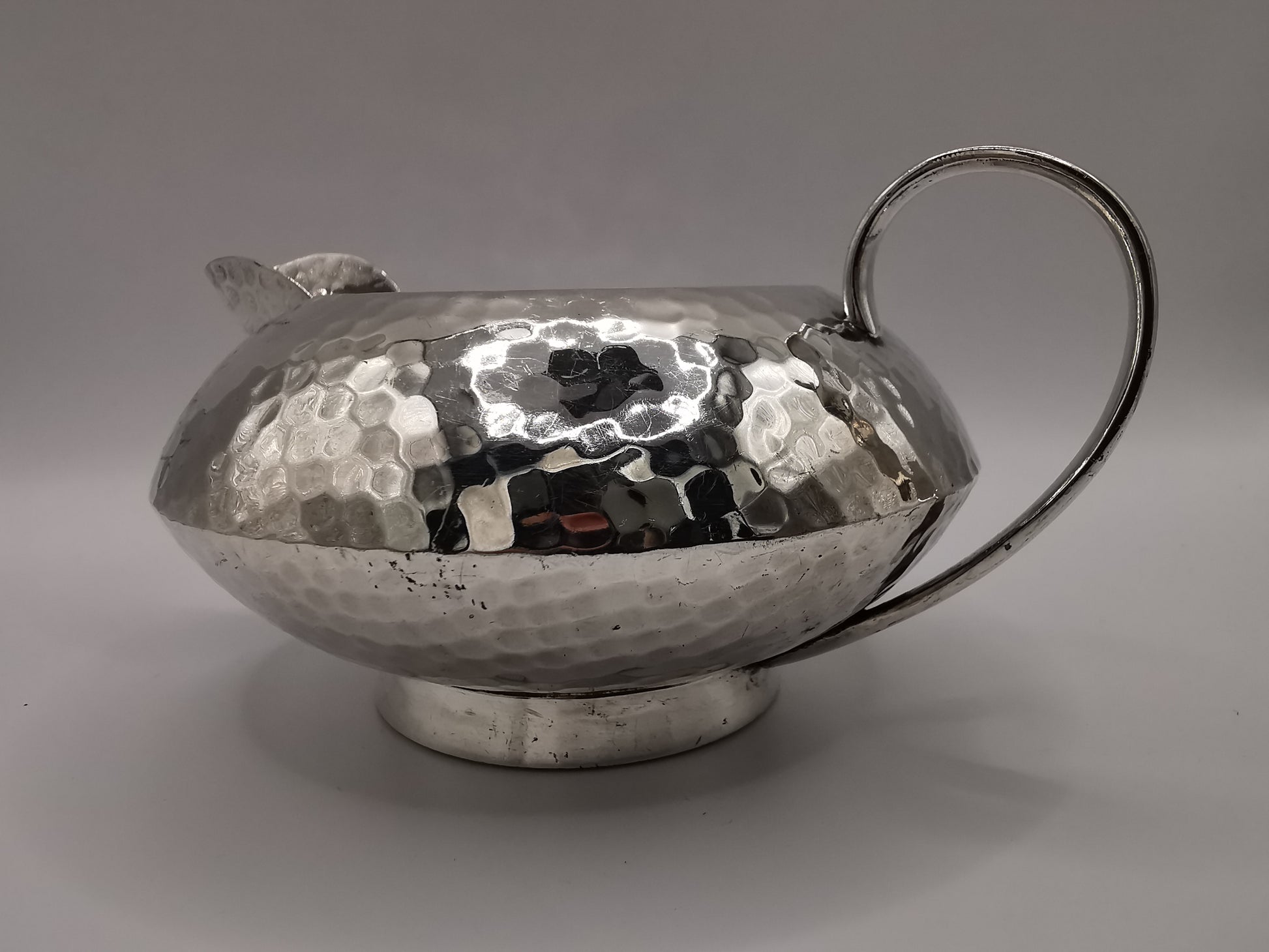 Vintage Hammered Silver Plated Creamer/ Milk jug, marked SM & Co