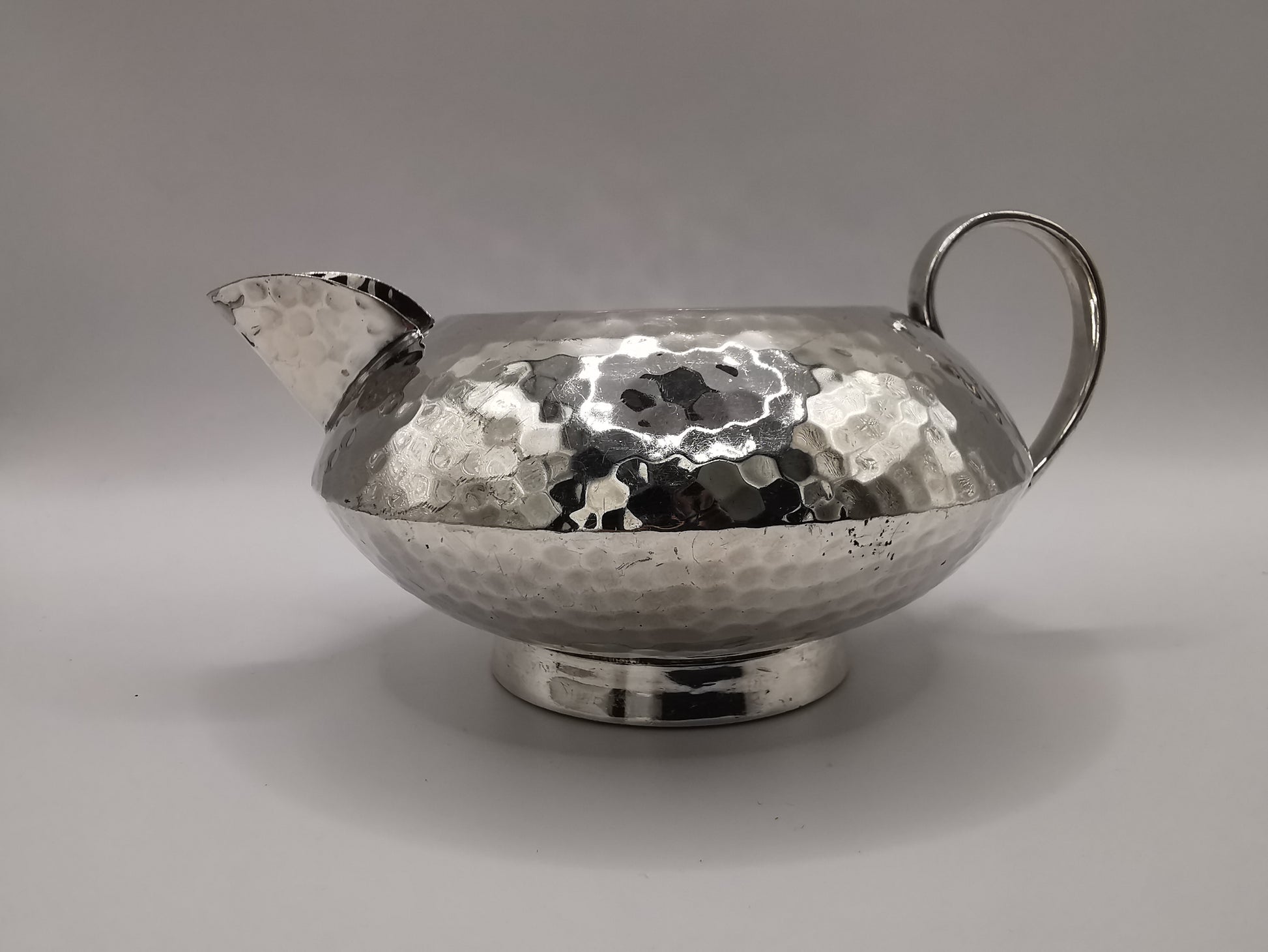 Vintage Hammered Silver Plated Creamer/ Milk jug, marked SM & Co