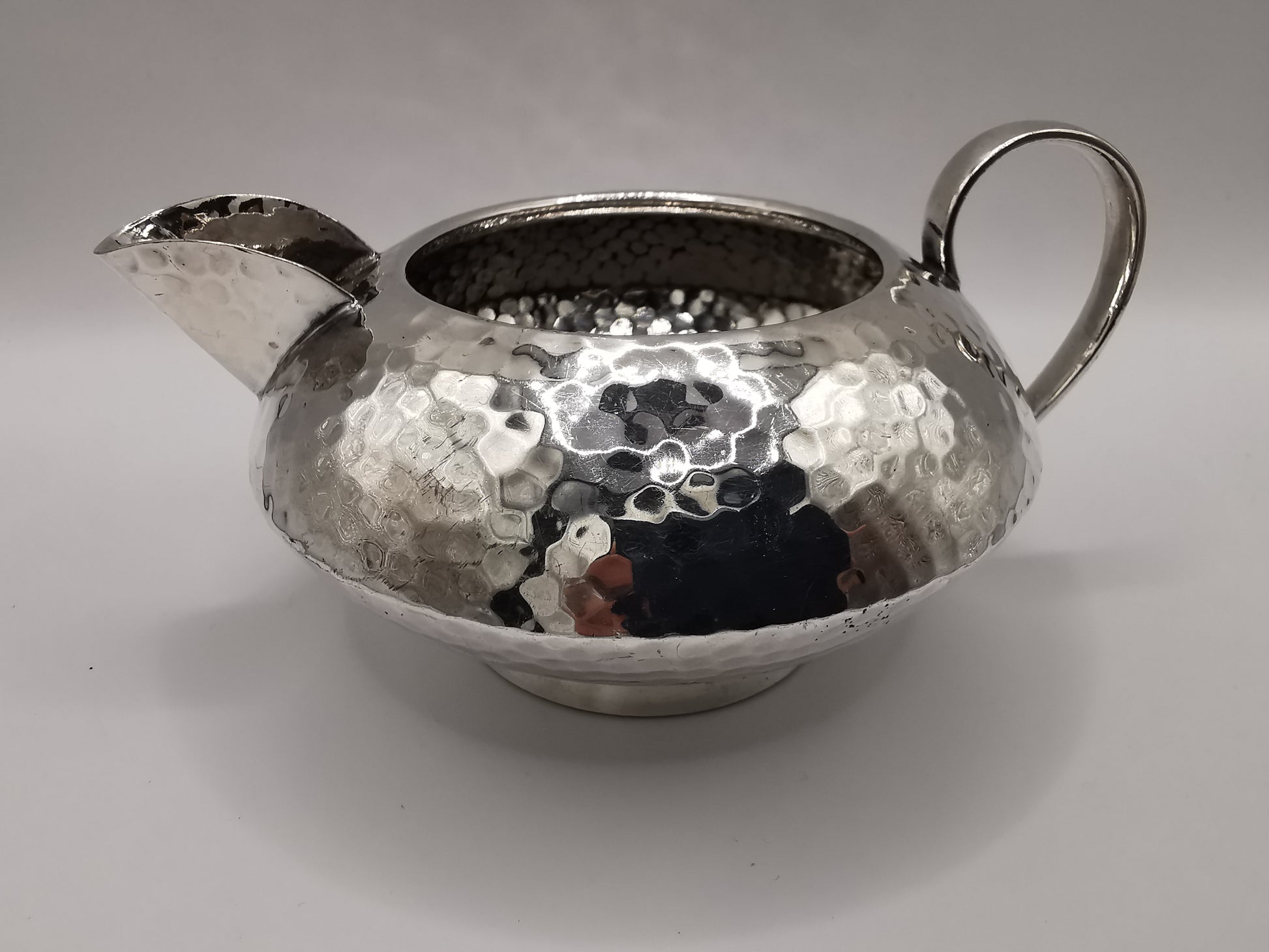 Vintage Hammered Silver Plated Creamer/ Milk jug, marked SM & Co