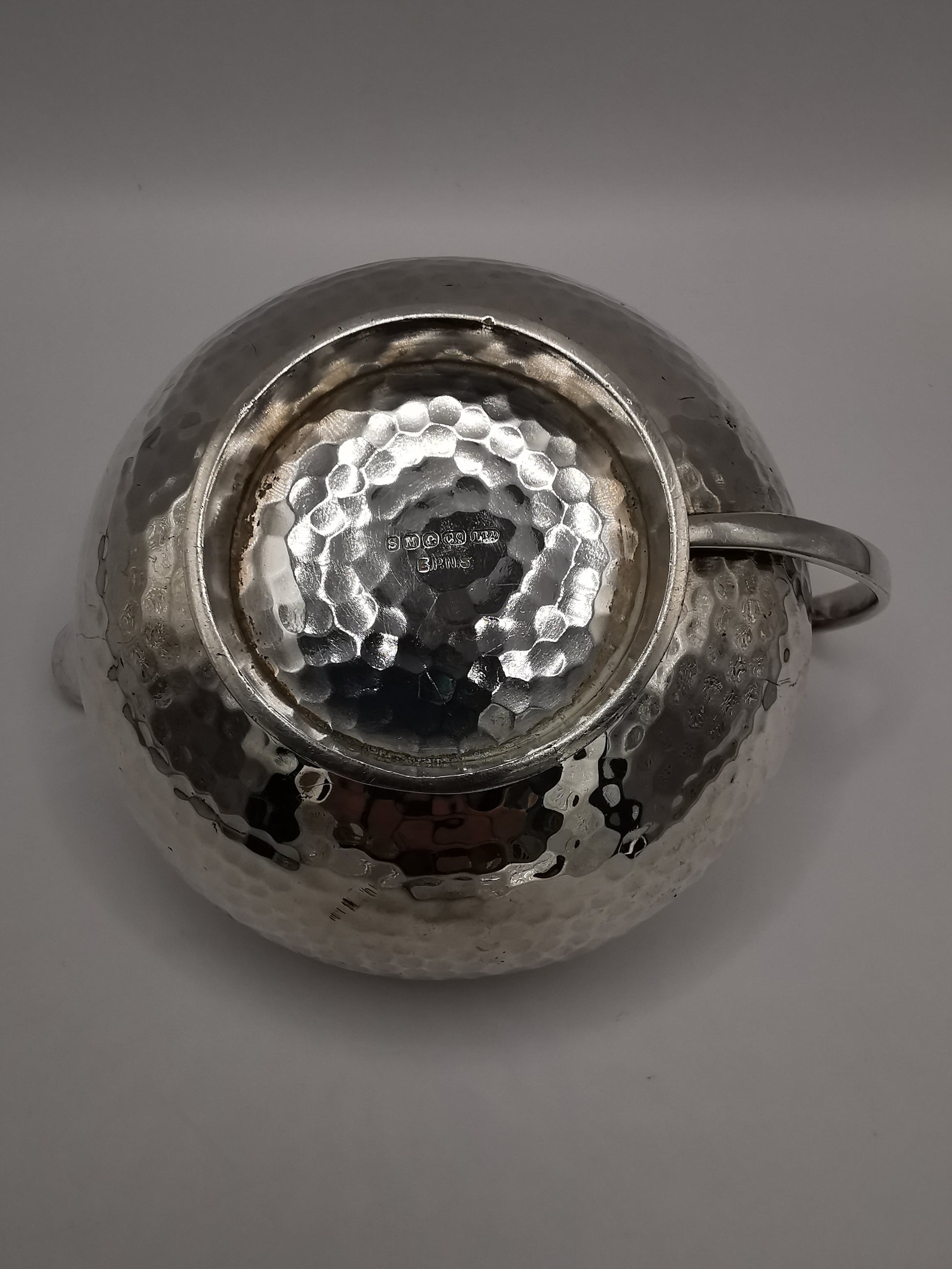 Vintage Hammered Silver Plated Creamer/ Milk jug, marked SM & Co