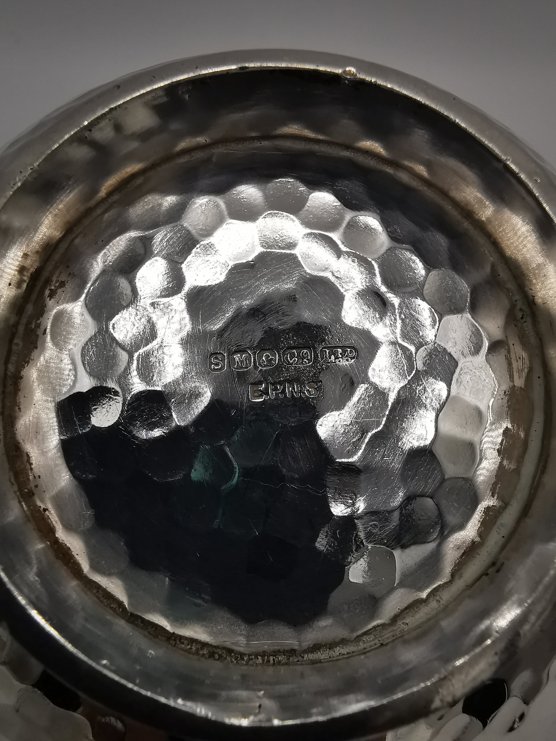 Vintage Hammered Silver Plated Creamer/ Milk jug, marked SM & Co