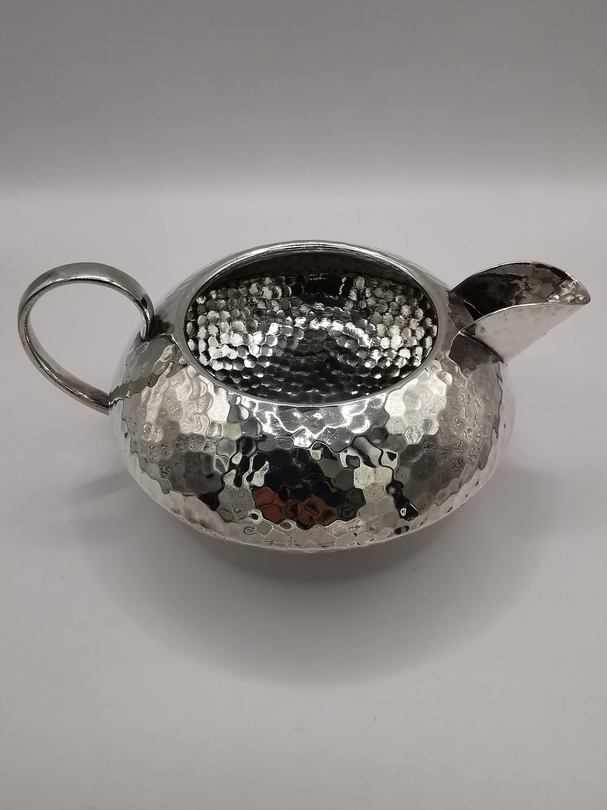 Vintage Hammered Silver Plated Creamer/ Milk jug, marked SM & Co
