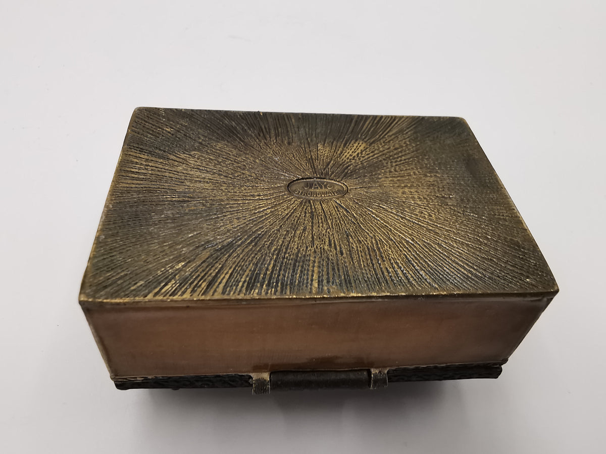 Vintage Jay Strongwater Enameled Butterfly Openwork Trinket Box with Aurora Borealis Crystals
