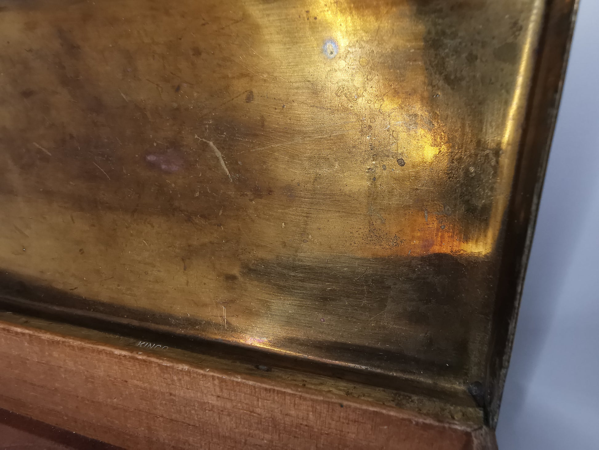 Antique/Vintage Kinco Brass Casket Box Intricate Indo-Persian Etched Motif