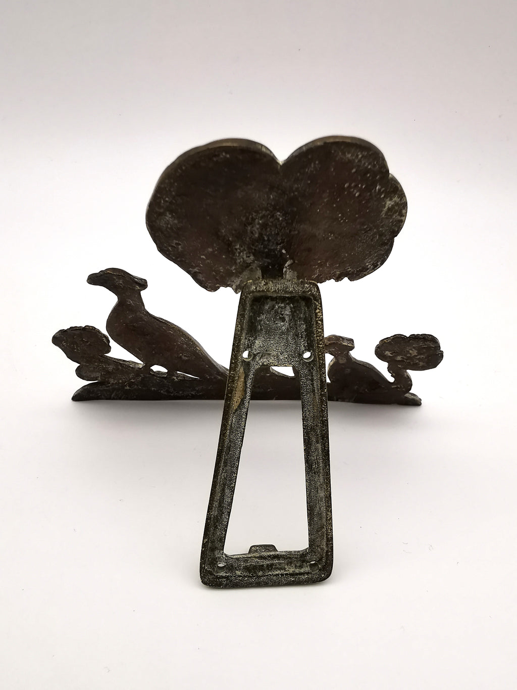 Vintage/Antique Brass Pheasant and Palm Tree Freestanding Easel Ornament