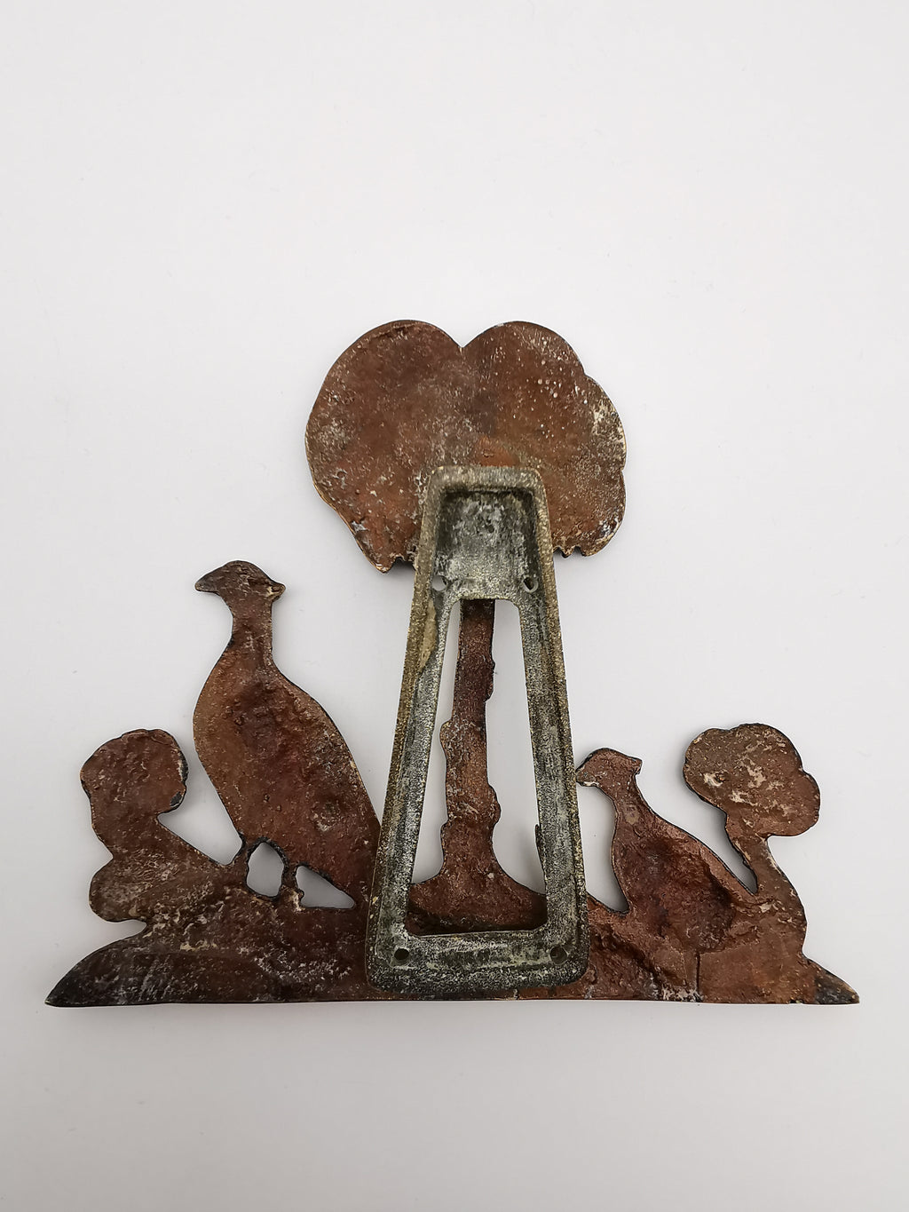 Vintage/Antique Brass Pheasant and Palm Tree Freestanding Easel Ornament