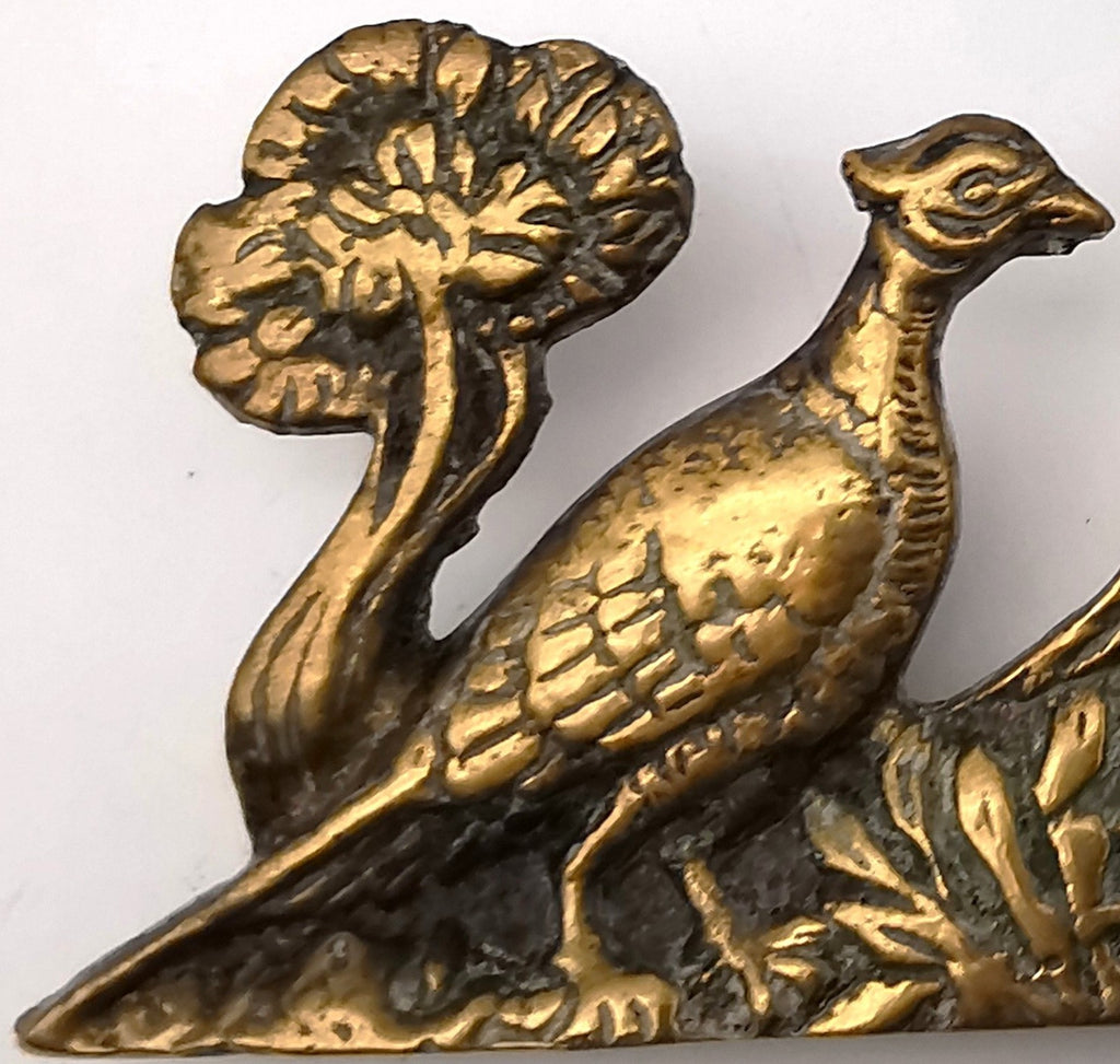 Vintage/Antique Brass Pheasant and Palm Tree Freestanding Easel Ornament