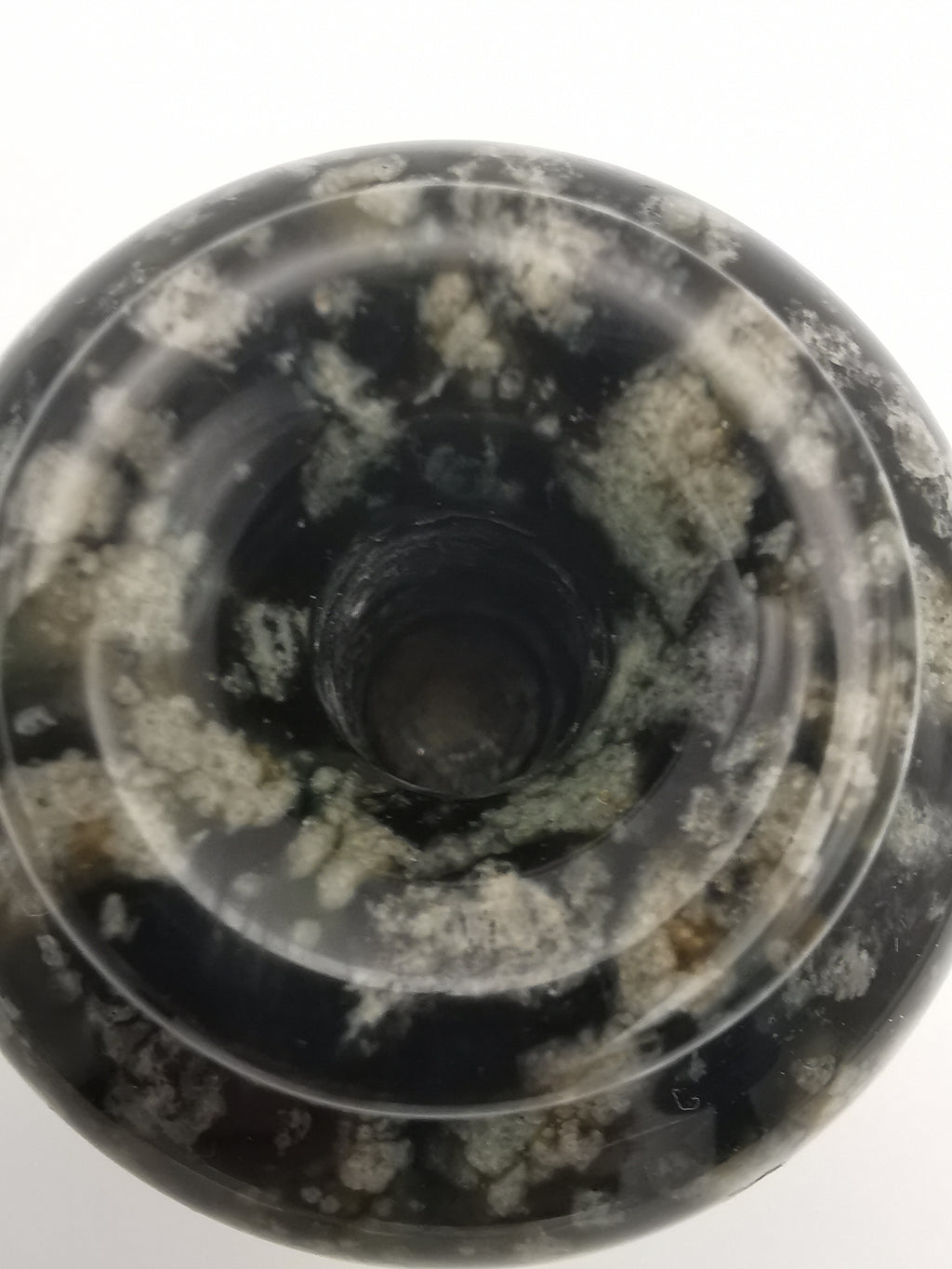 Small black speckled stone/marble vase