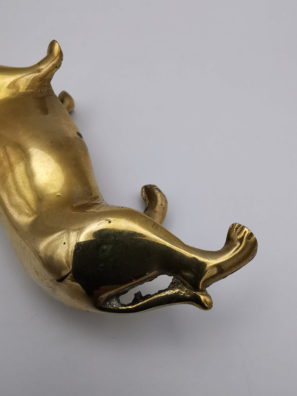 Vintage Mid-Century Hollow Brass Dachshund Figurine – Retro Sausage Dog Ornament