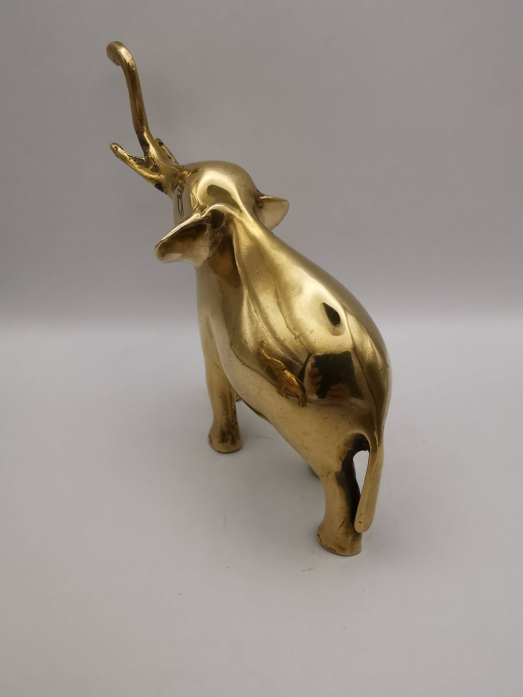 Vintage Solid Brass Elephant Figurines - Pair of Trunk-Up Good Luck Statues