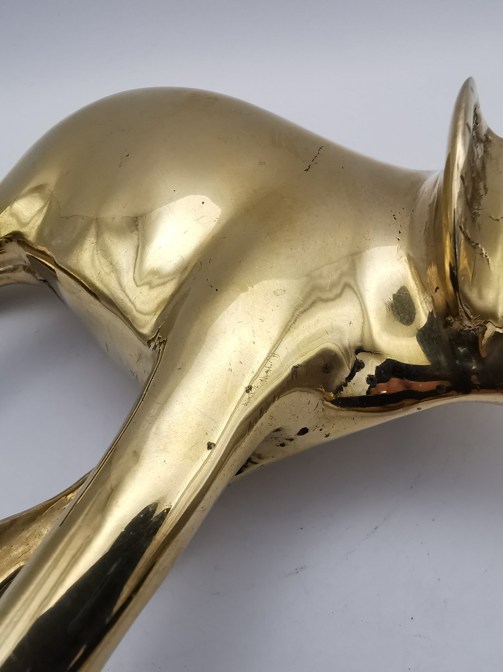 Vintage Solid Brass Elephant Figurines - Pair of Trunk-Up Good Luck Statues