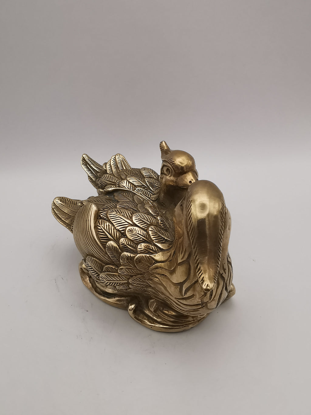 Vintage Solid Brass Mandarin Ducks Figurine - Feng Shui Chinese Love Birds Statue