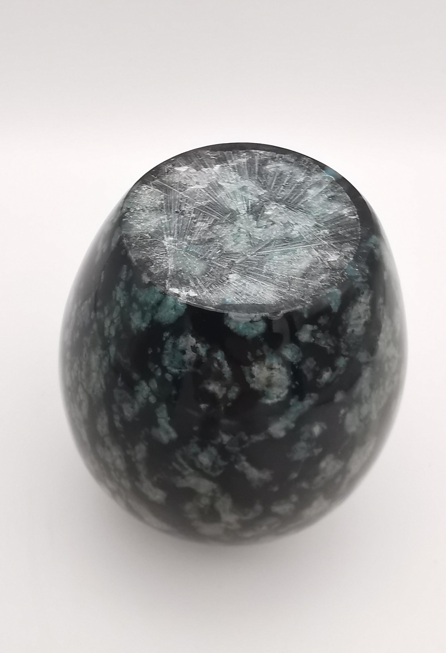 Small black speckled stone/marble vase