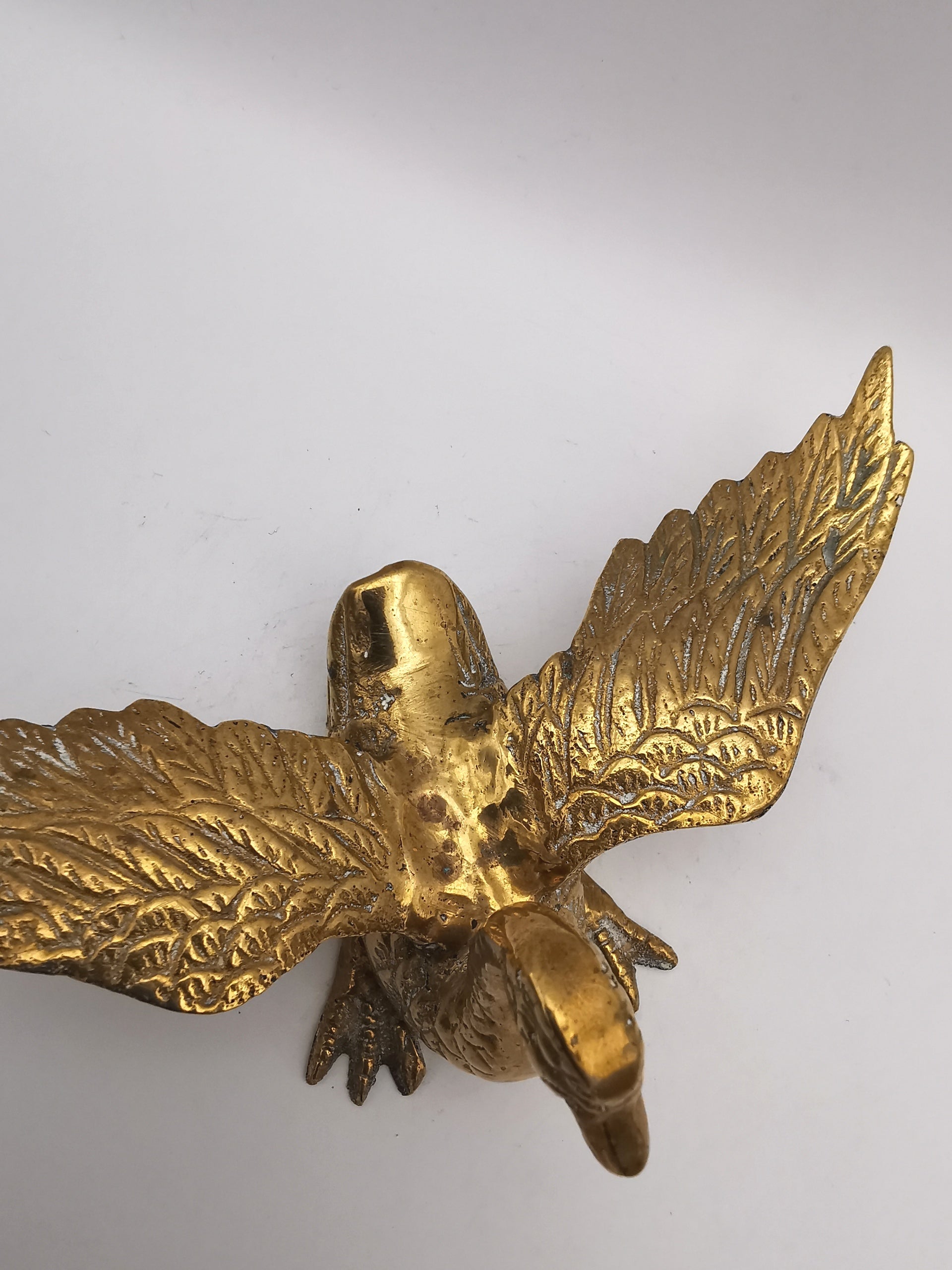 Pair of Vintage Brass Flying /Spread Wings Birds Ornaments,  Geese Swans Figurines