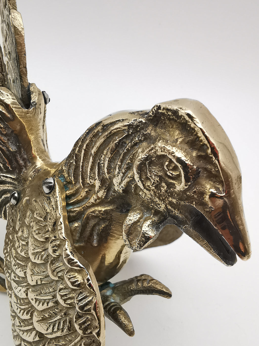 Vintage Brass Fighting Roosters Pair - Mid-Century Modern Ornate Cockerel Figurines