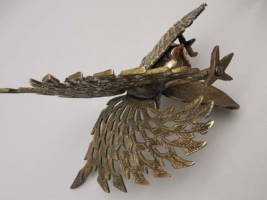 Vintage Brass Fighting Roosters Pair - Mid-Century Modern Ornate Cockerel Figurines
