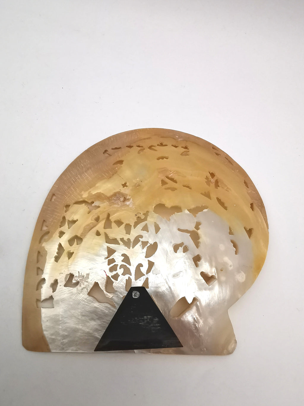 Vintage Balinese Hand-Carved Mother of Pearl Shell – Traditional Dancers, trees and Birds Motif