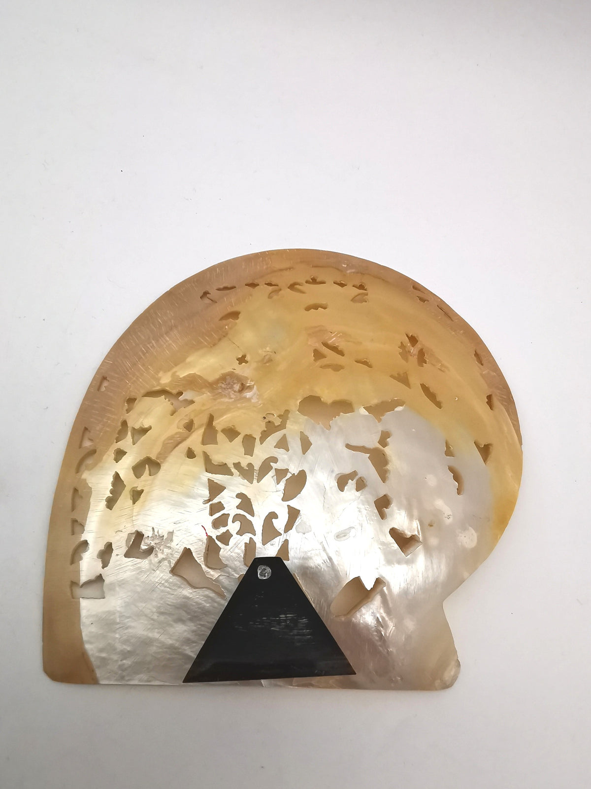 Vintage Balinese Hand-Carved Mother of Pearl Shell – Traditional Dancers, trees and Birds Motif