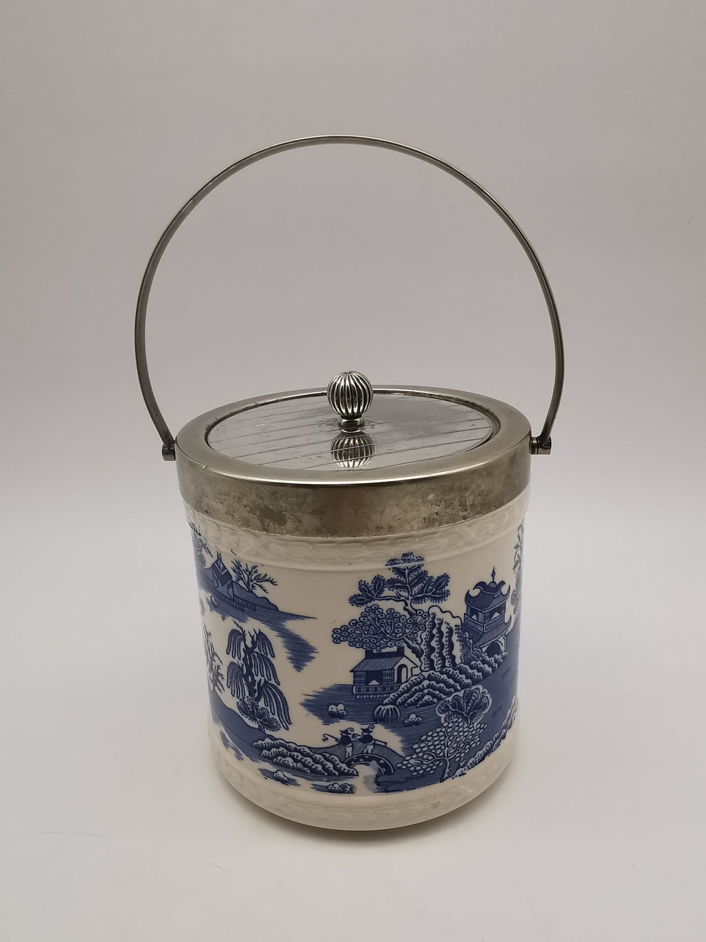 Vintage Royal Worcester "Crown Willow" Biscuit Barrel