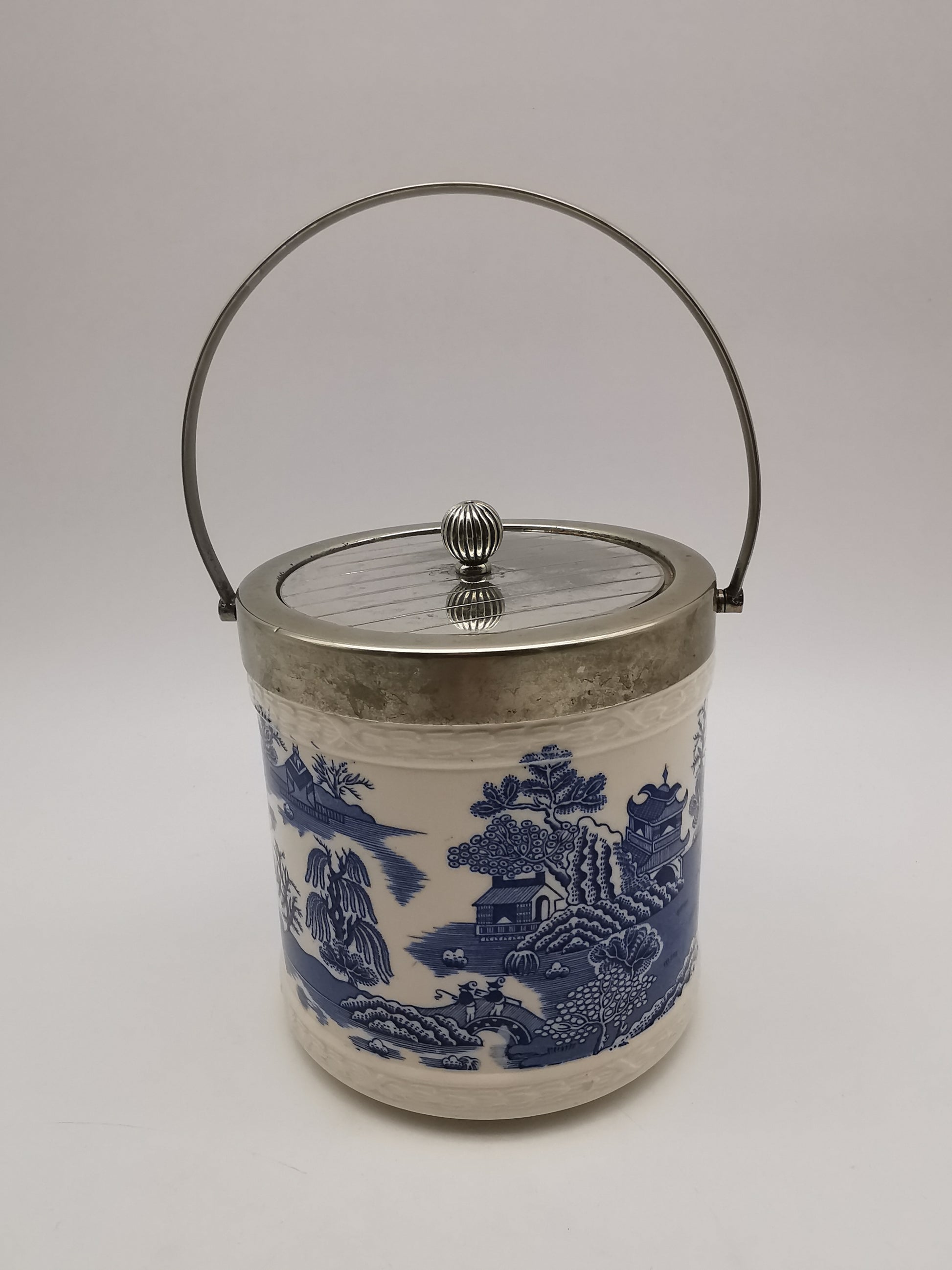 Vintage Royal Worcester "Crown Willow" Biscuit Barrel