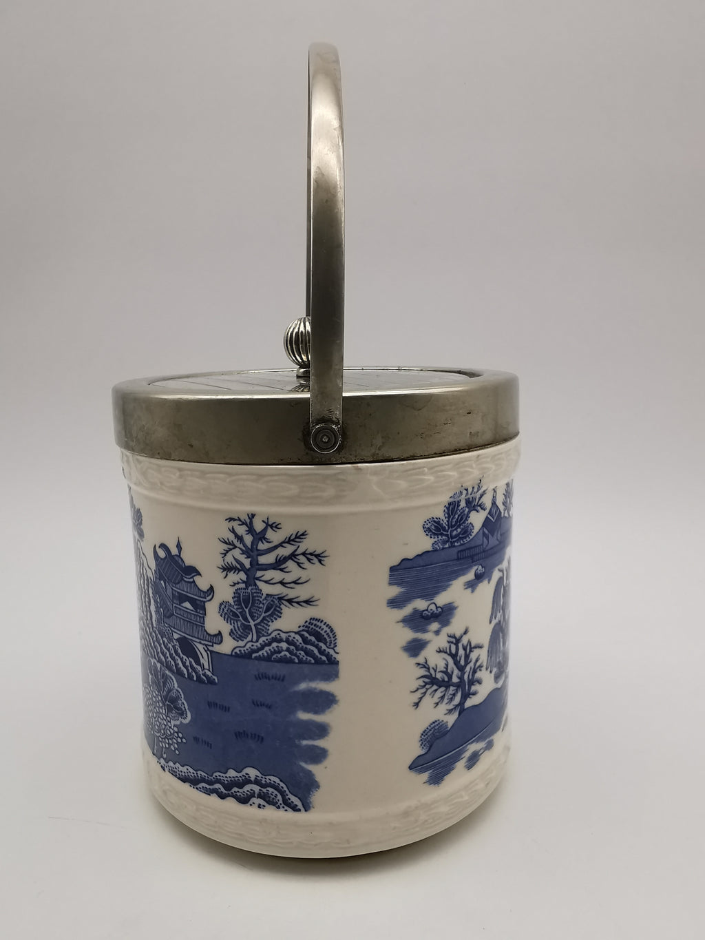 Vintage Royal Worcester "Crown Willow" Biscuit Barrel