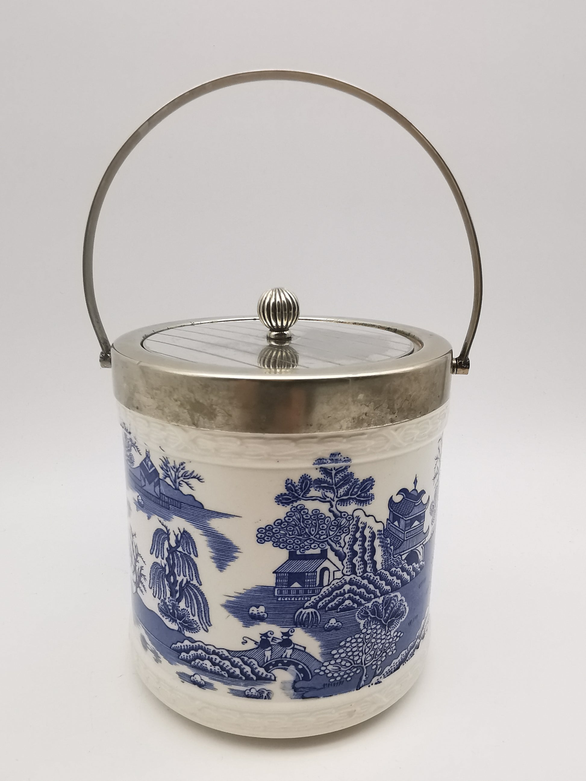 Vintage Royal Worcester "Crown Willow" Biscuit Barrel