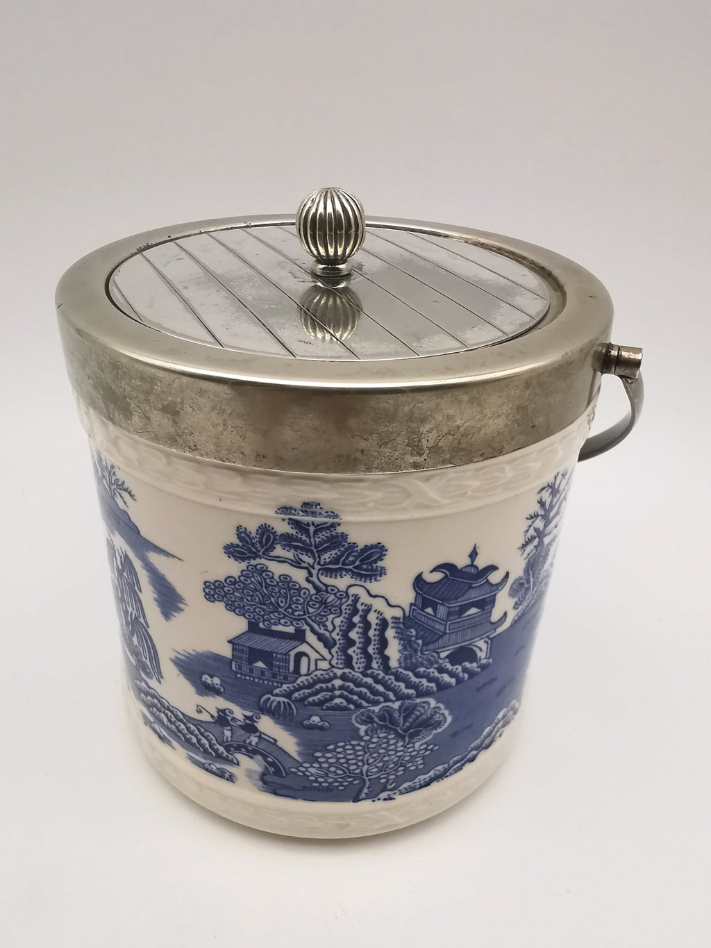 Vintage Royal Worcester "Crown Willow" Biscuit Barrel
