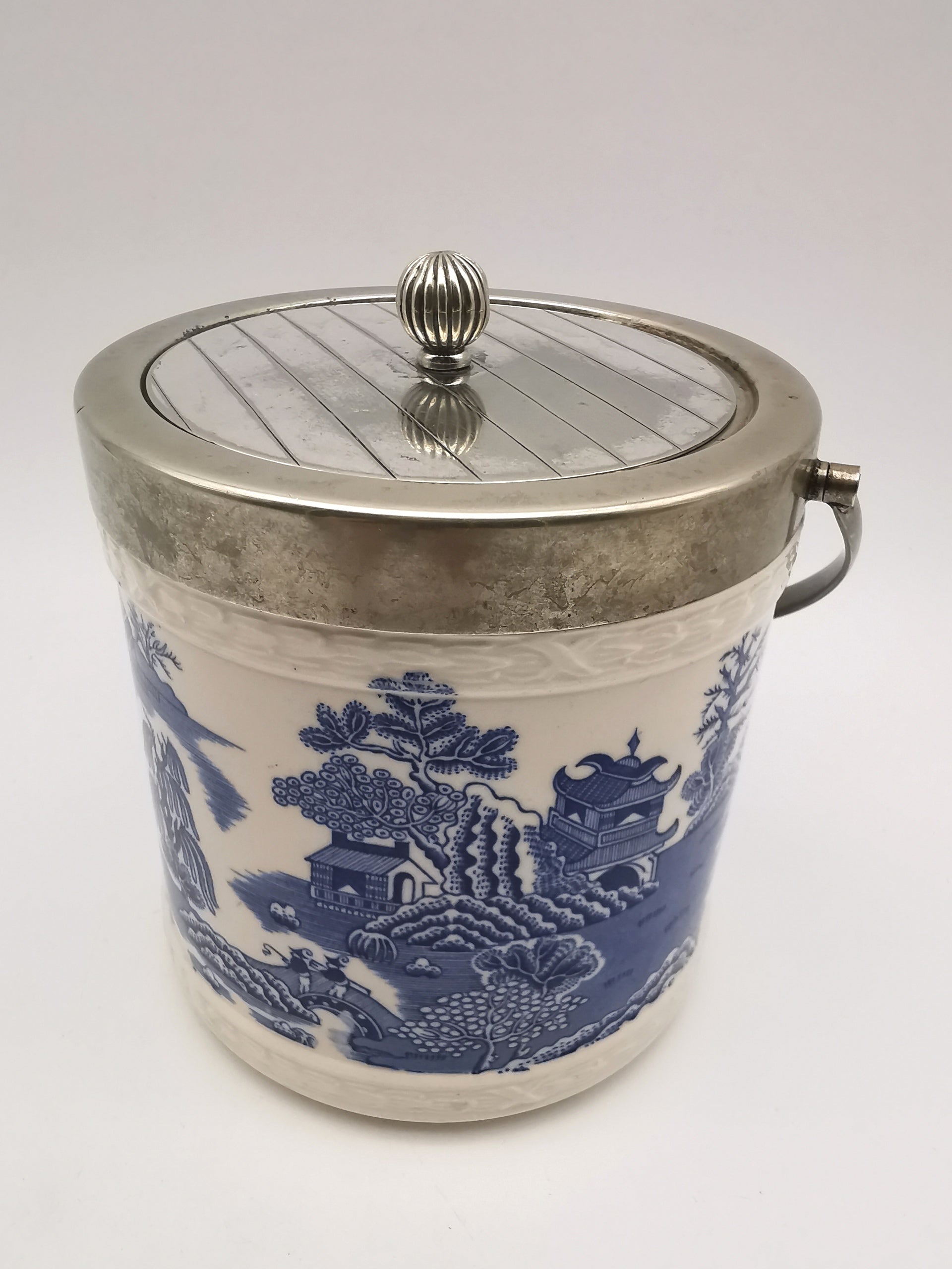 Vintage Royal Worcester "Crown Willow" Biscuit Barrel