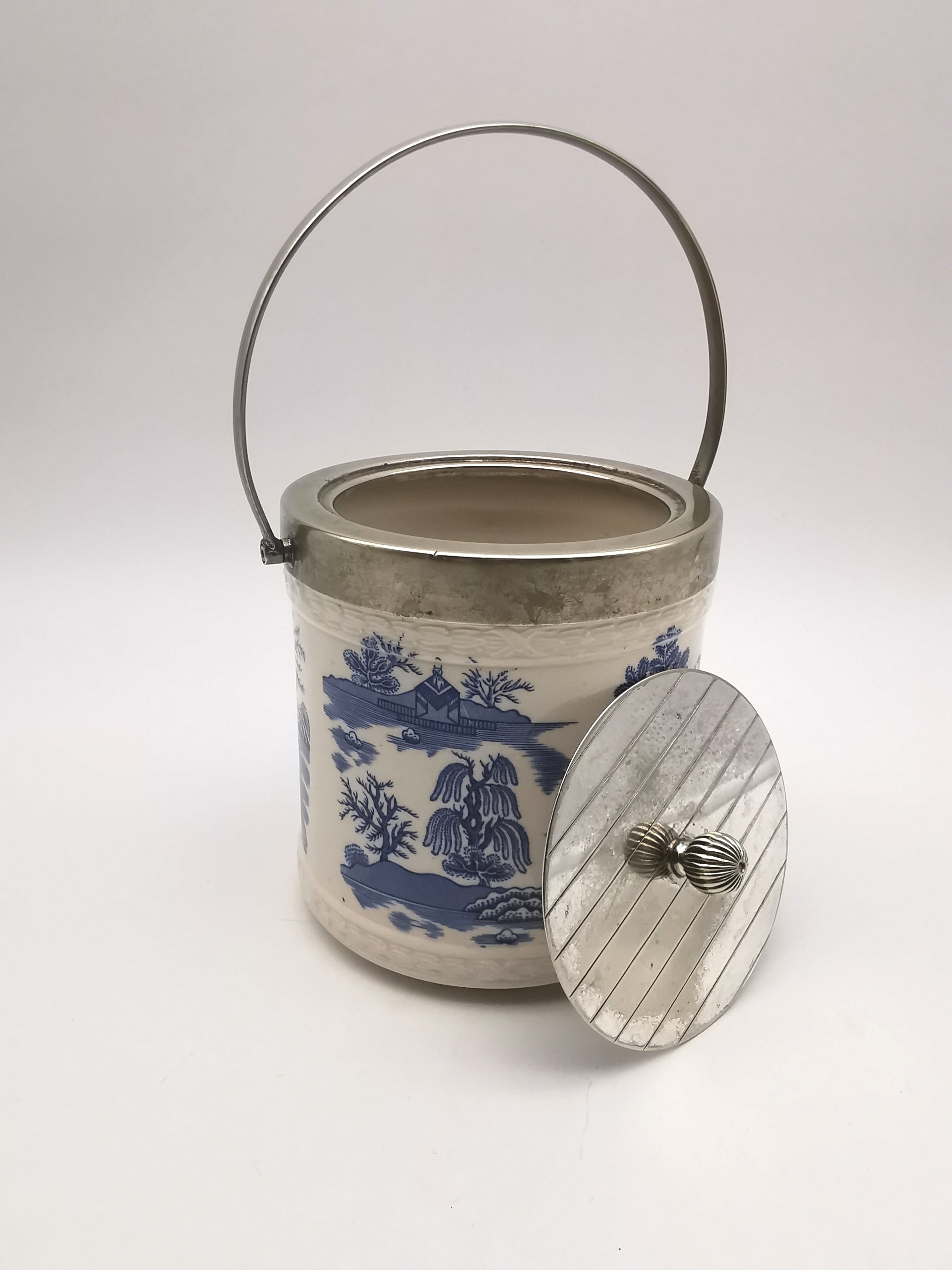 Vintage Royal Worcester "Crown Willow" Biscuit Barrel