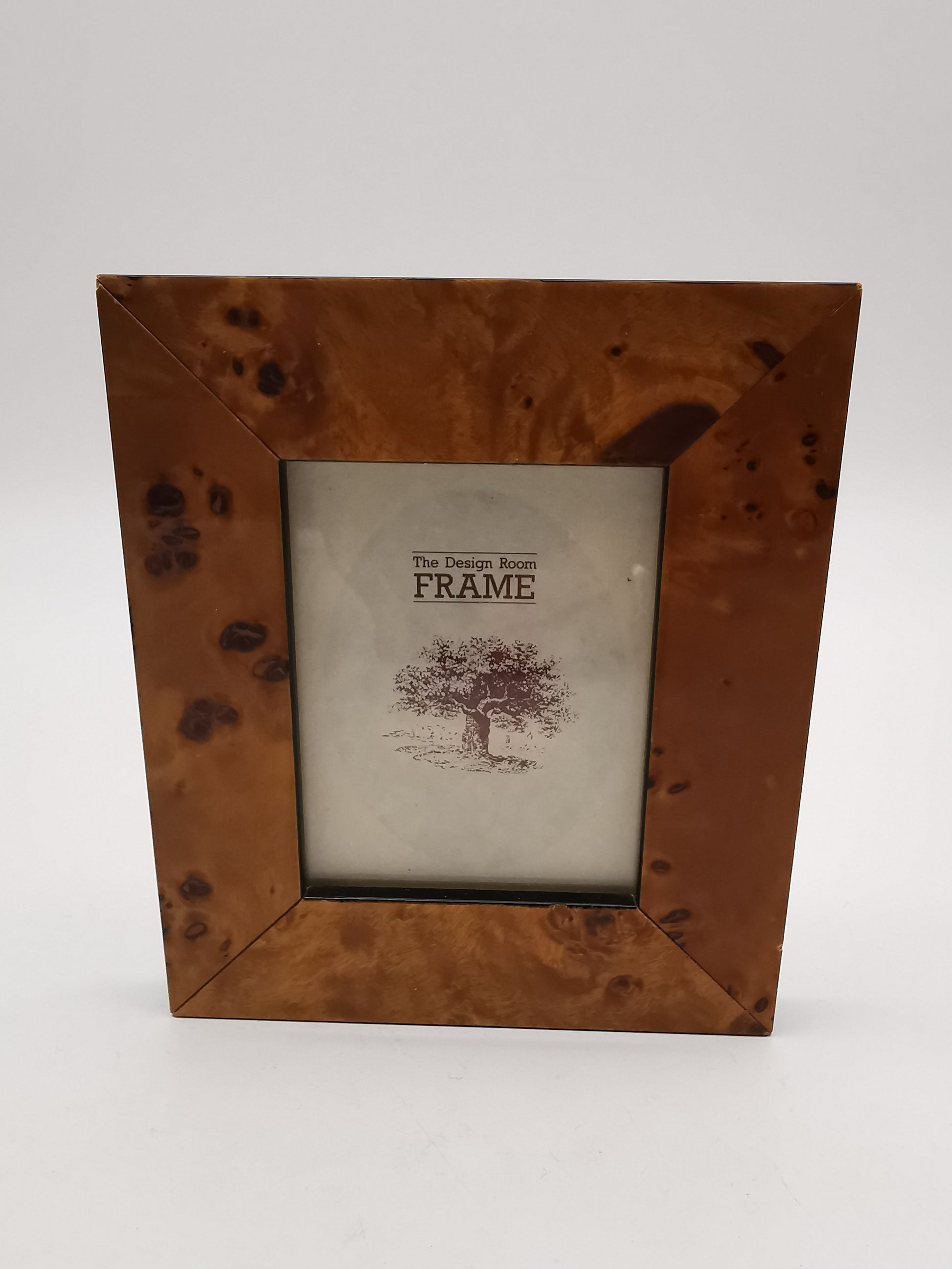 Burl Wood Veneer Vintage Photo Frame