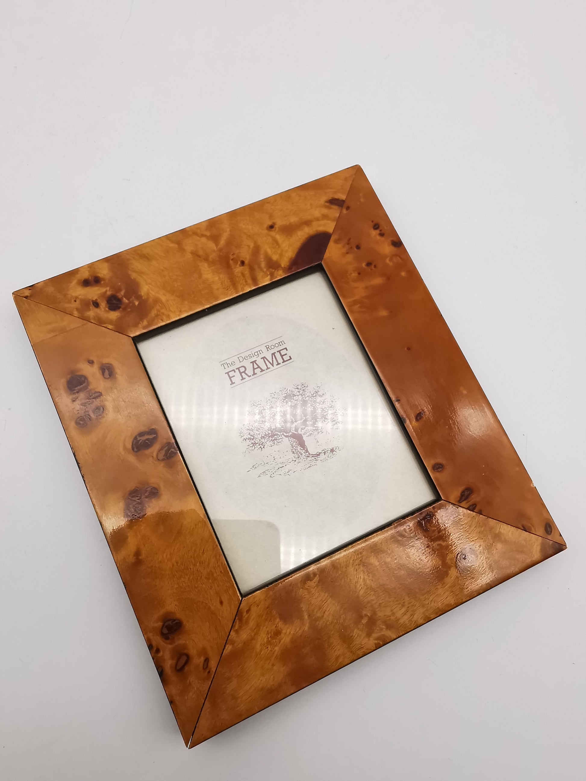 Burl Wood Veneer Vintage Photo Frame