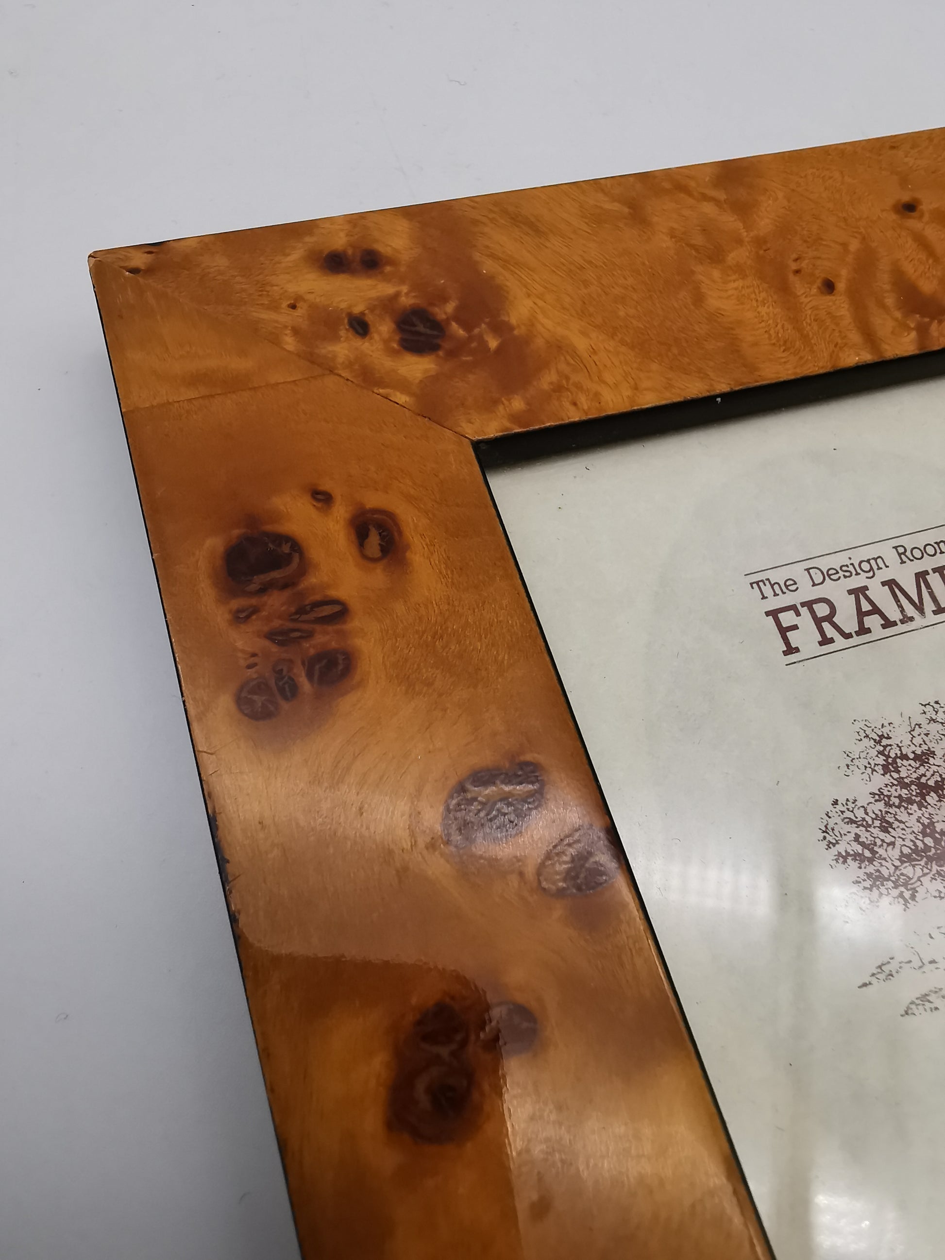 Burl Wood Veneer Vintage Photo Frame