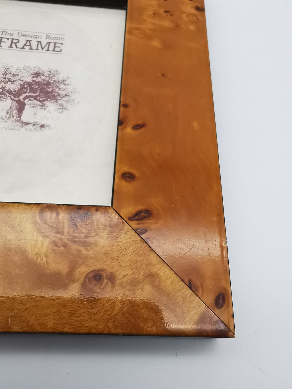 Burl Wood Veneer Vintage Photo Frame
